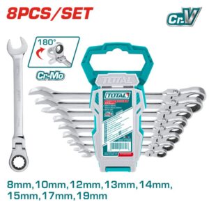 Total Tools 8Pcs Flexible Rachet Spanner Set (THT102RK586)