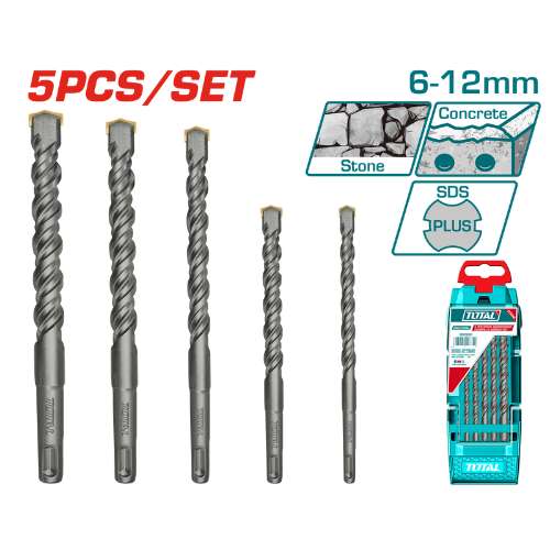 Total Tools 5Pcs Hammer Drill Bits Set (TAC190501)