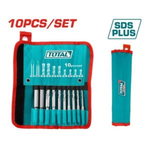 Total Tools 10Pcs Hammer Drill Bits & Chisels Set (TACSD19101)