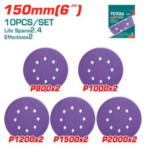 Total Tools Purple Sanding Disc P800-P2000 150mm (TAC73150101)