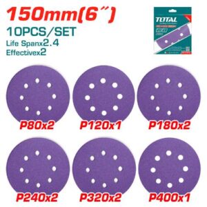 Total Tools Purple Sanding Disc P80-P400 150mm (TAC73150102)