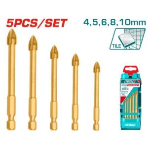 DRILL BIT SET GLASS 4-10 MM 5PCS (TACSD7256)