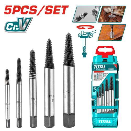 Total Tools 5Pcs Screw Extractor Set (TACSE0056)