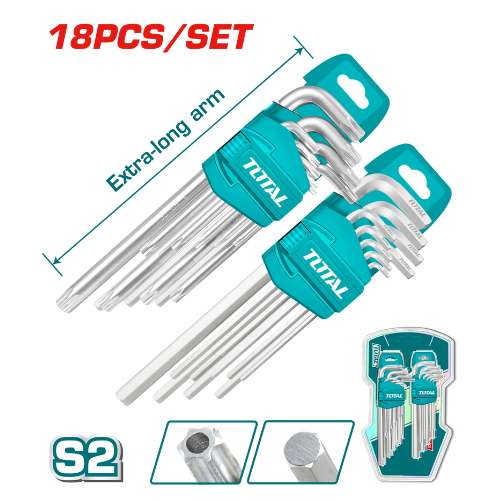 18 PCS HEX KEY AND TORX KEY SET (THT106KT0181)
