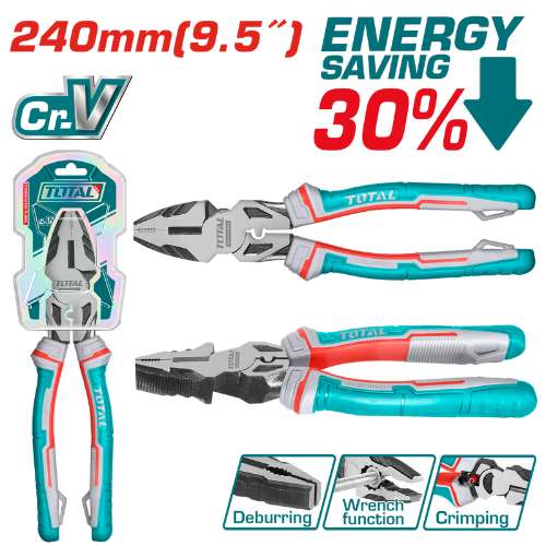 COMBINATION PLIERS (HIGH LEVERAGE) - 9.5"/240MM (THT210906S)