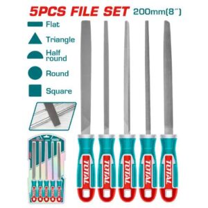 Total Tools 5Pcs Steel File Set 200mm/8” (THT918516)