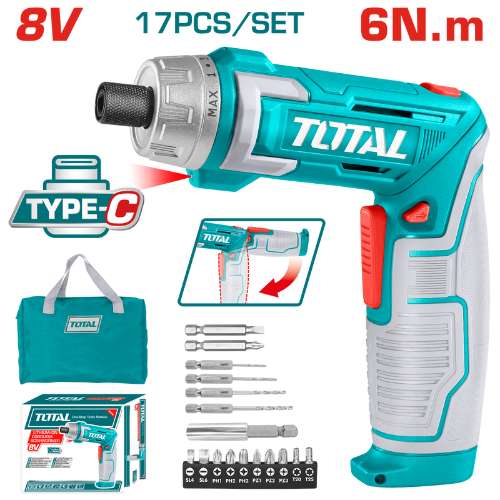 Total Tools Lithium-Ion Cordless Screwdriver 8V (TSDLI0802)