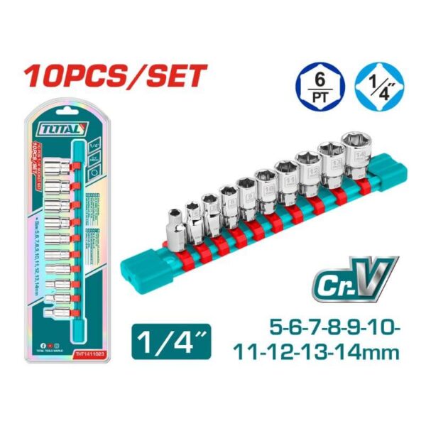 10 Pcs 1/4" socket set (THT1411023)