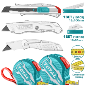 Total Tools Measuring Tape & Utility Knife Set (TOS23039)
