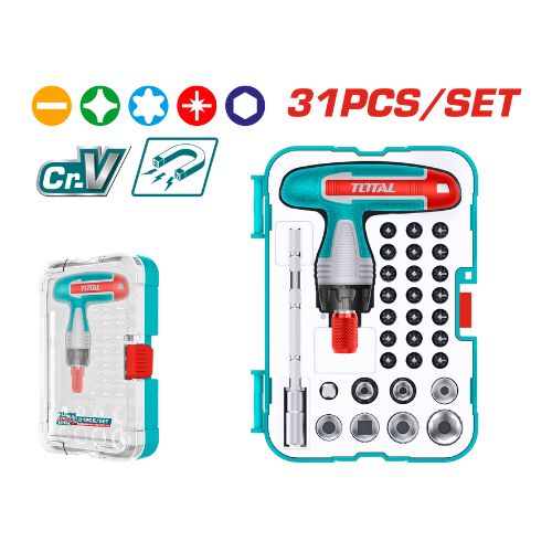 31 Pcs T-handle Wrench Screwdriver Set (TACSD30316)