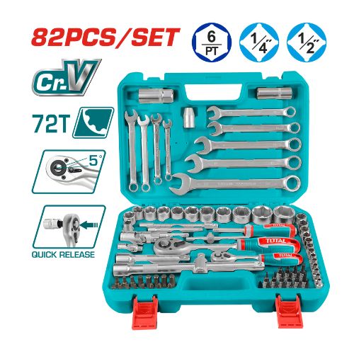 82 Pcs 1/4" & 1/2" Socket Set (THT421802)