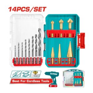 14 Pcs 4341 HSS drill bits and step drill bits set (TACSDL61401)