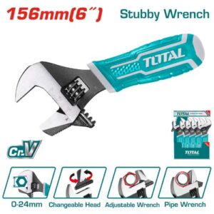 2-in-1 stubby adjustable wrench (THT1016S)