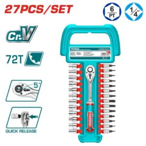27 Pcs 1/4" socket set (THT141271)